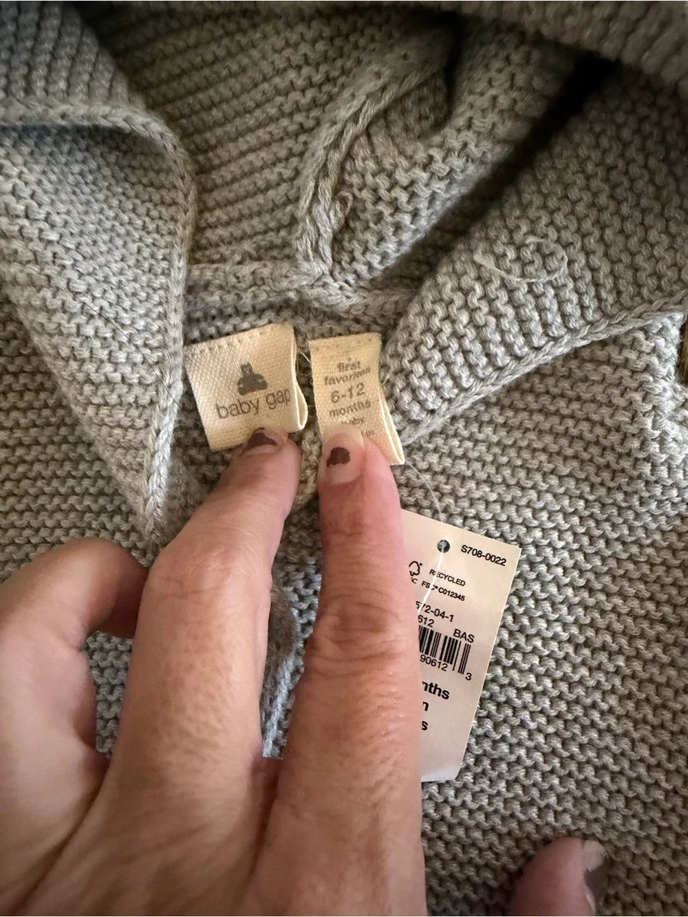 Baby Gap Size 6-12 Months Hooded Sweater